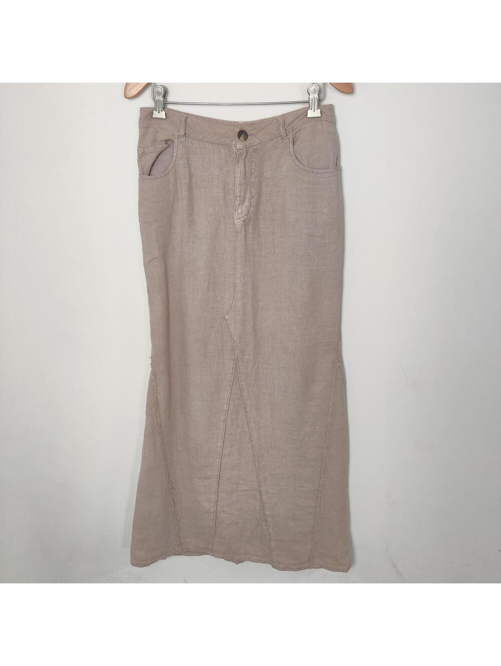 Zara Linen Blend Beige Maxi Skirt XS